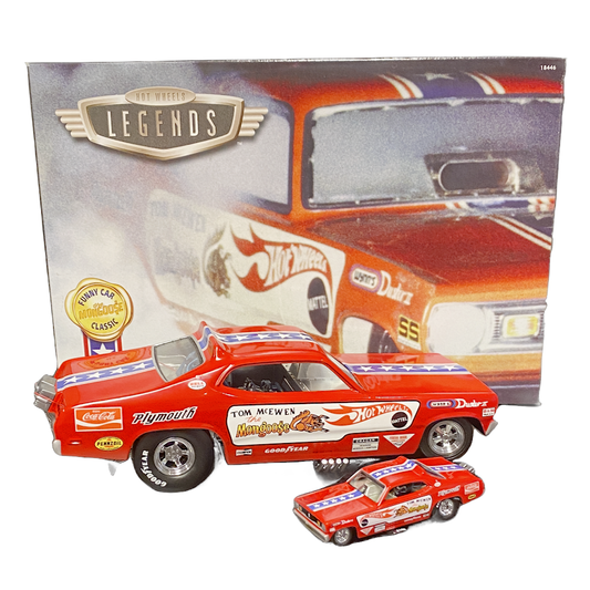 1/24 Scale 1970 Tom McEwen "The Mongoose" Hot Wheels Legends Plymouth Duster - Includes 1/64 - #7392/18,446