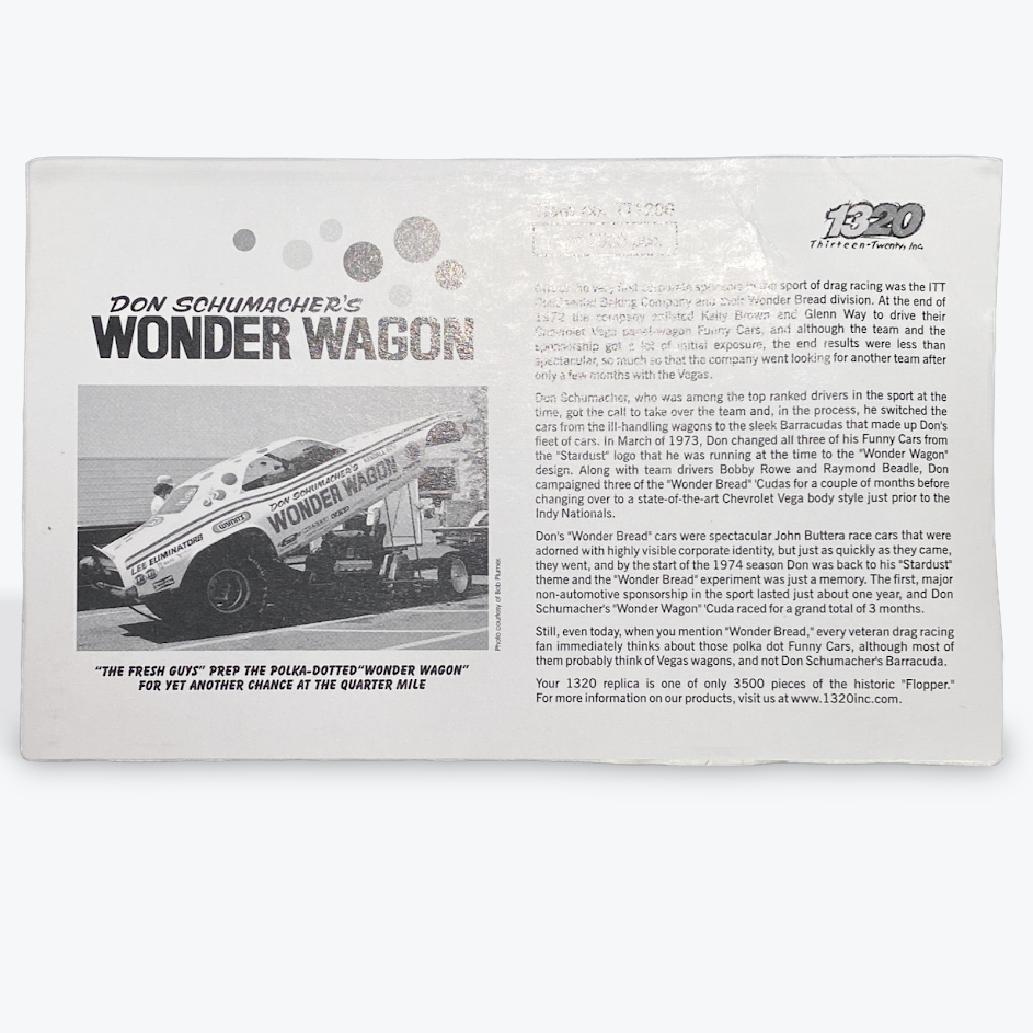 1/24 Scale 1973 Don Schumacher Wonder Wagon - from The Floppers series by 1320 Inc #1309/2500