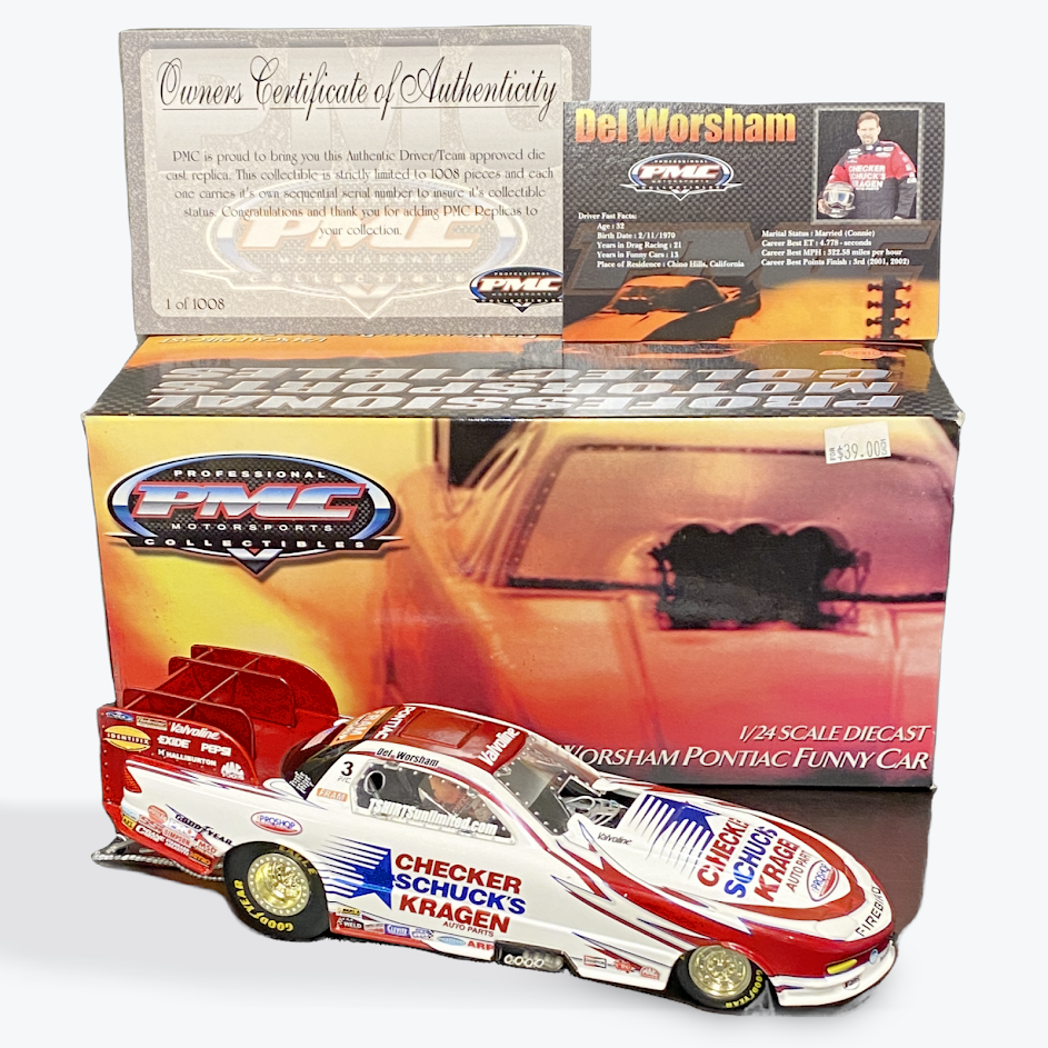 1/24  Scale 2003 Del Worsham Cheker/Schucks/Kragen Pontiac Funny Car - PMC - #484/1008