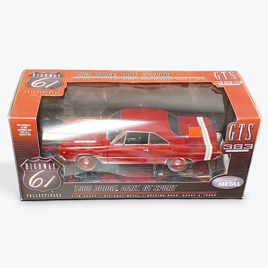 1/18 Scale 1968 Dodge Dart GTS stripe Red/White Stripe - Highway 61