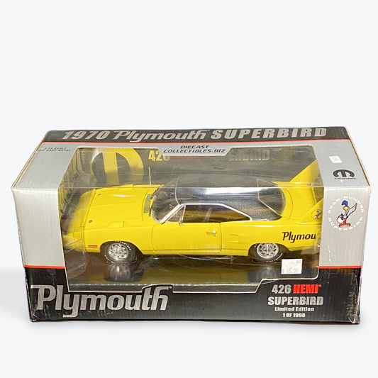 1/18 Scale 1970 Plymouth Superbird 426 Hemi/Lemon Twist Yellow Black vinyl roof - Ertl Collectibles