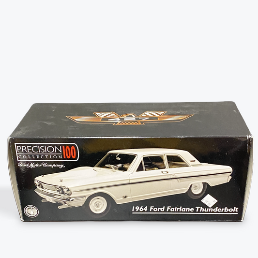 1/18 Scale 1964 Ford Fairlane Thunderbolt Factory Race Car/Precision Series 100 White - Ertl Collectibles