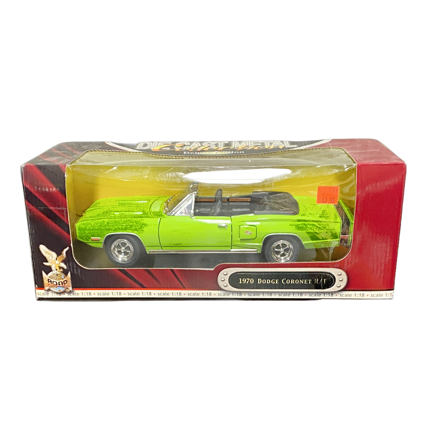 1/18 Scale 1970 Dodge Coronet R//T Top down convertible	Sassy Grass Green/black interior/top - Road signature