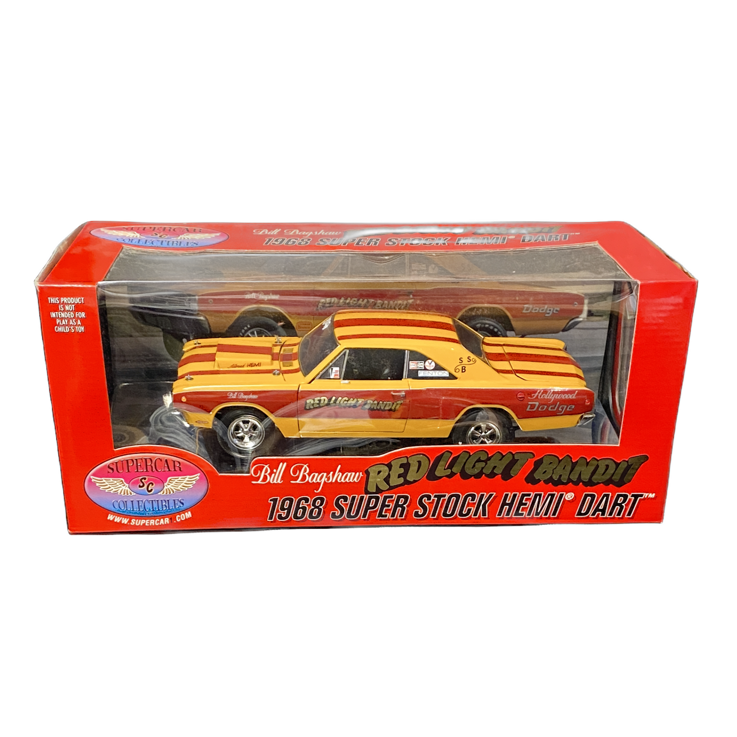 1/18 Scale 1968 Dodge Dart Bill Bagshaw "Red Light Bandit" Orange/Red/Race Graphics - Highway 61