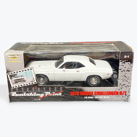 1/18 scale 1970 Dodge Challenger T/A	Vanishing Point/426 Hem in White [EXTREMELY RARE] - Ertl Collectibles