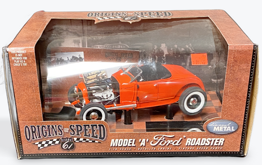 1/18 Scale 1929 Ford Roadster Flat Head Twin Carbs Orange - Highway 61