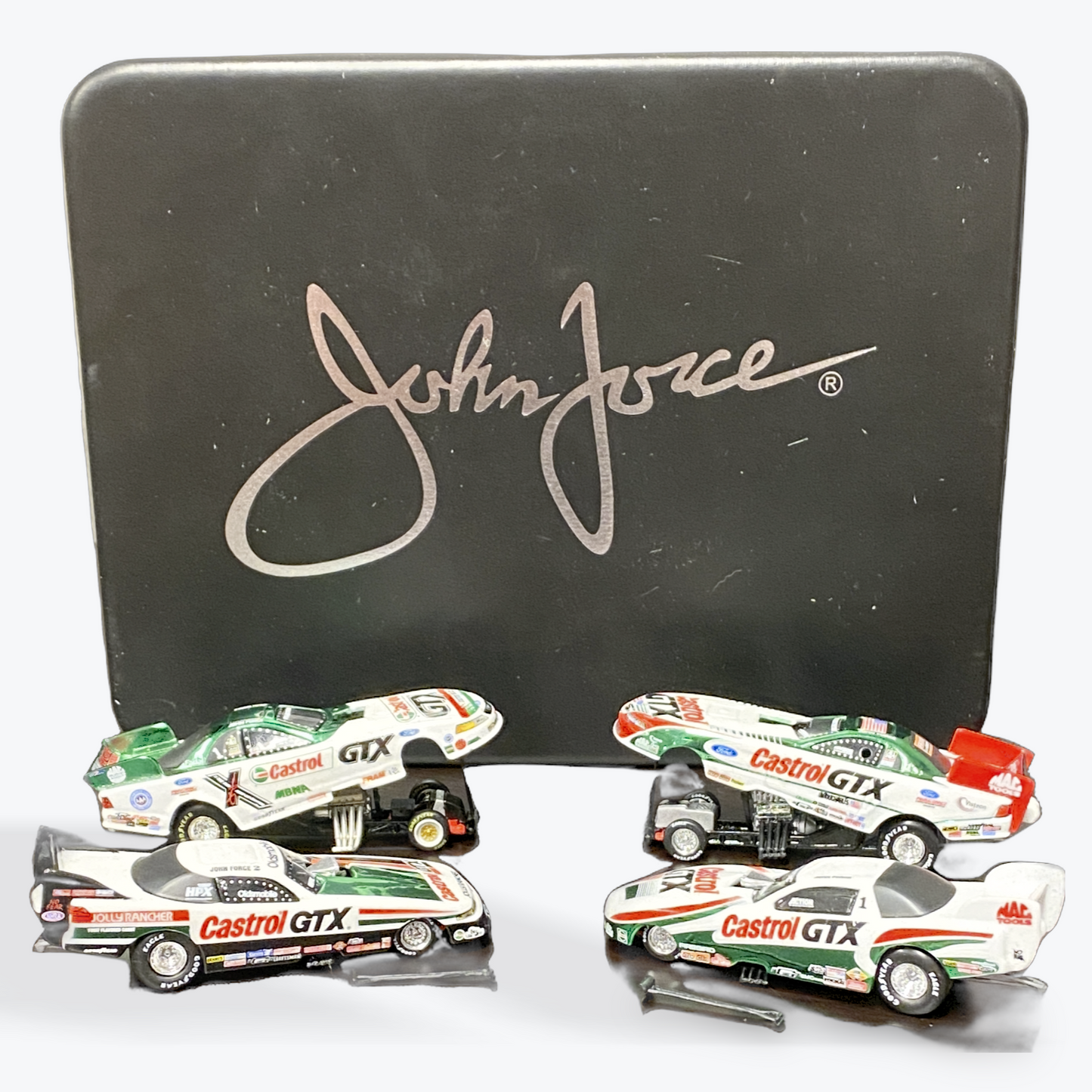 1/64 Scale - Set of 4 John Force Milestones set of 4 cars - In commemorative case