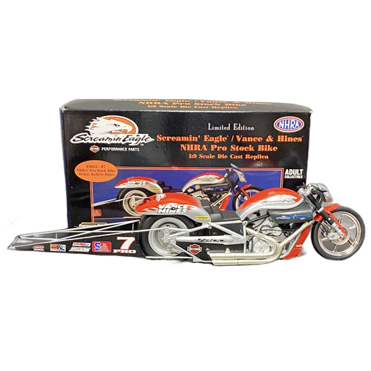 1/9 Scale Pro Stock Bike - American Muscle Ertl - Screamin Eagle Andrew Hines Pro Stock Bike