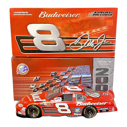 1/18 Scale 2003 Chevrolet Monte Carlo Nascar Dale Ernhardt Jr #8 Budweiser Red w/race graphics - Action