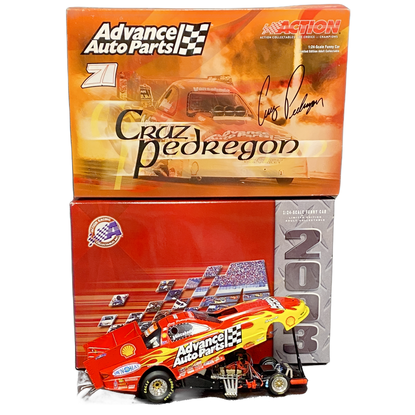 1/24 Scale Funny car - Action Racing Collectibles - 2003 Firebird Funny Car - Cruz Pedregon Advance Auto Parts - 1 of 2028