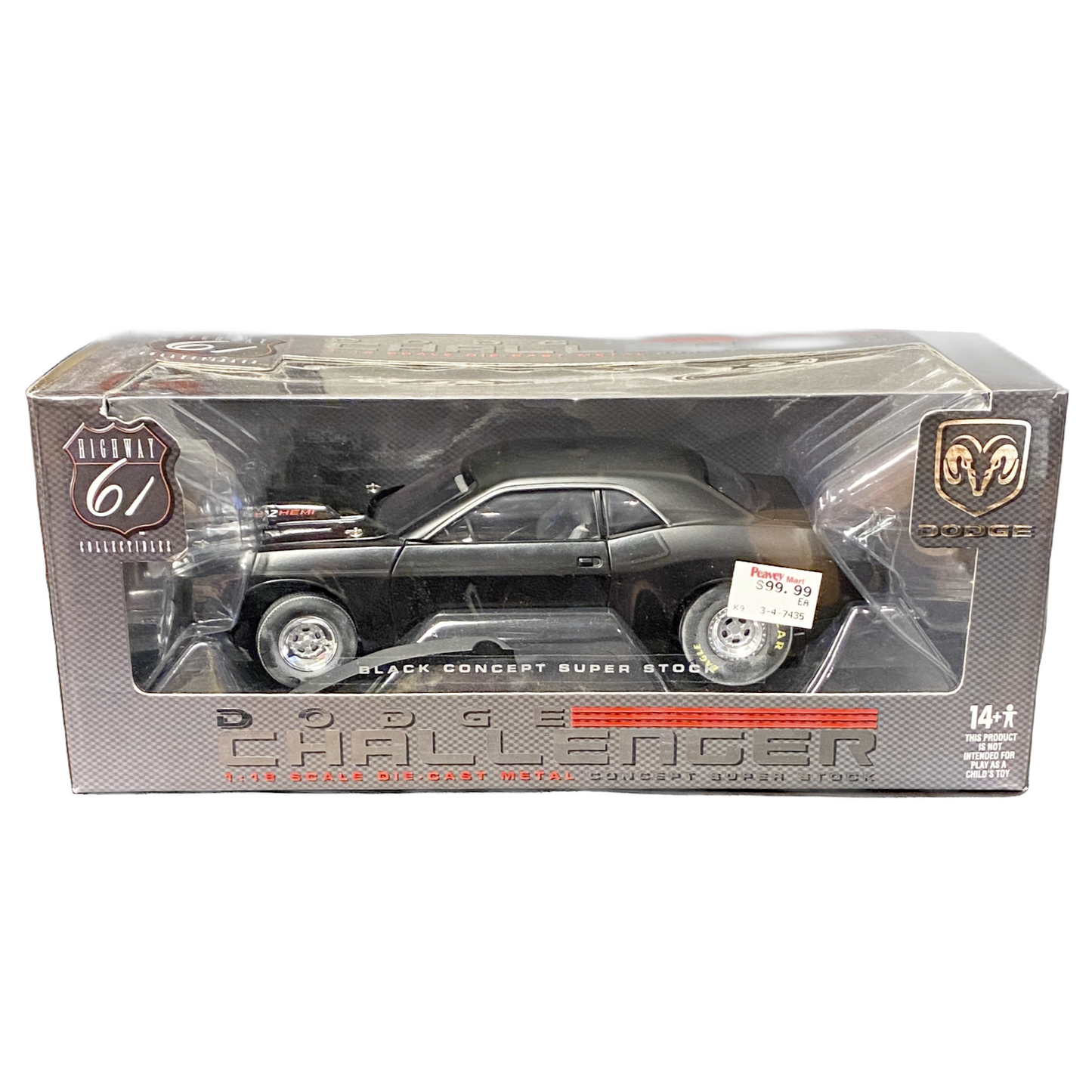 1/18 Scale 2008 Dodge Challenger 392 Hemi Black Super Stock Concept - Highway 61