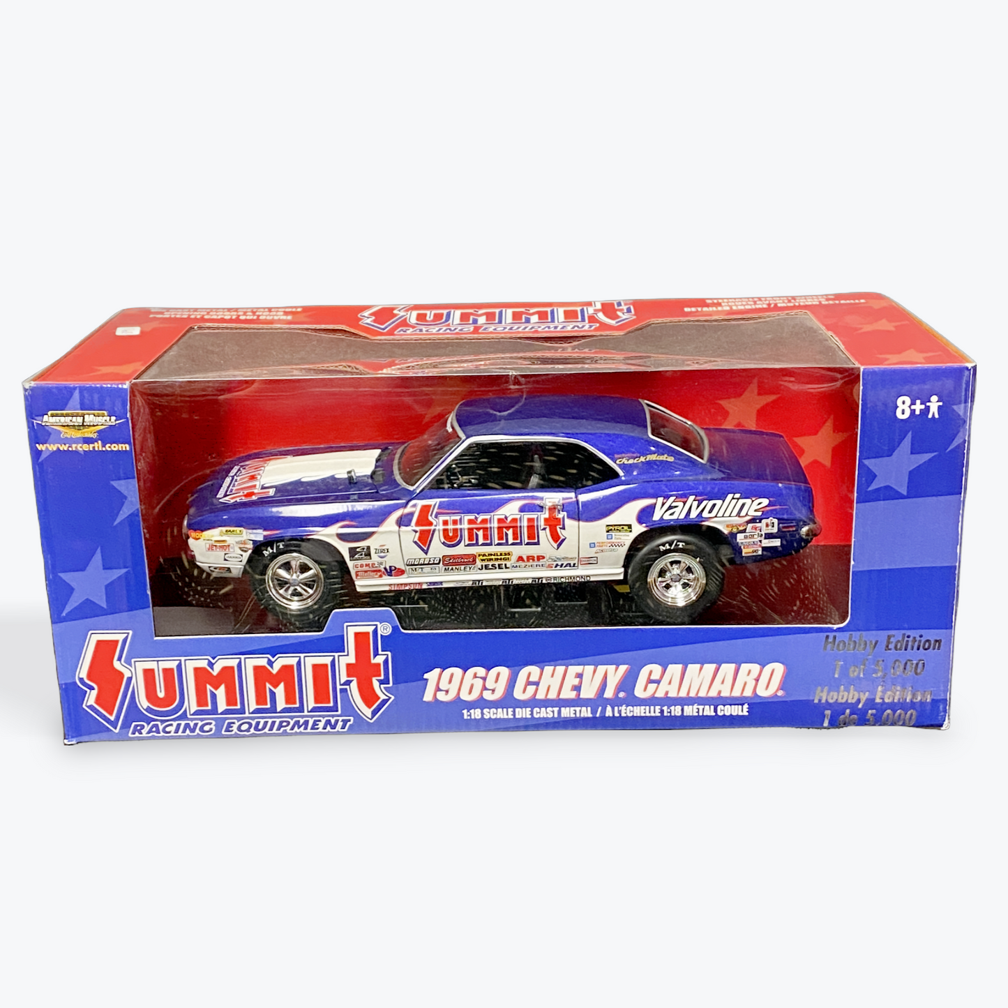 1/18 Scale 1969 Chevrolet Summit Camaro Dan Fletcher Summit SS Blue/white/race graphics - Ertl Collectibles