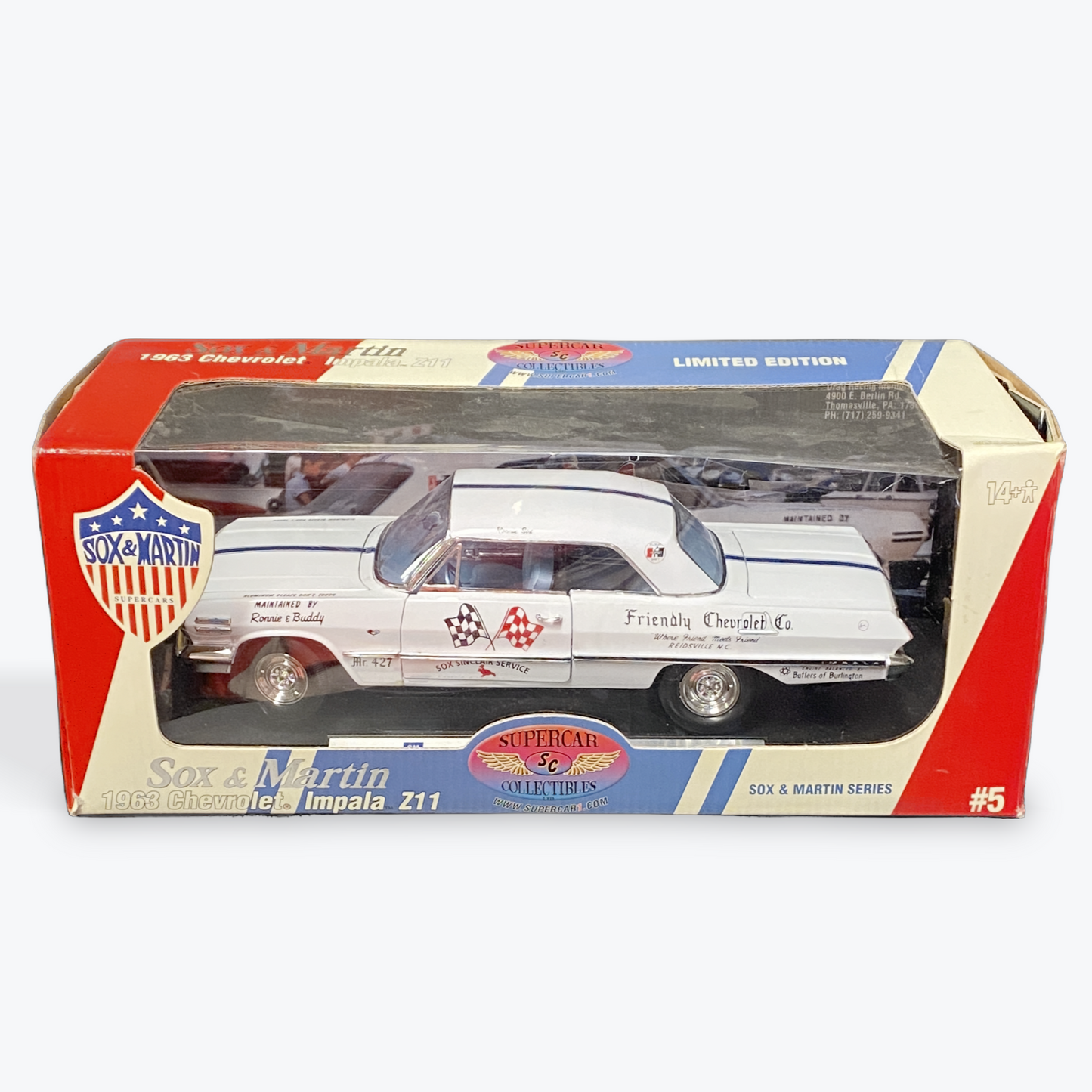 1/18 Scale 1963 Chevrolet Impala Z-11 Sox & Martin LIMITED EDITION