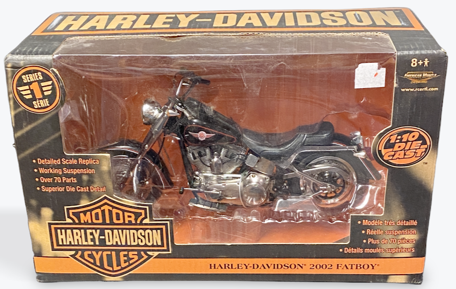 1/10 Scale 2002 FatBoy Harley-Davidson in Black - Ertl Collectibles Series #1